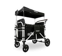 Fuxtec Chariot Family Cruiser Noir, L'Original, Chariot de Jardin Pliable, Homologué EN-1888, 4 Enfants, Banquette Amovible, Transport, Plage, Forêt, à Tirer ou à Pousser