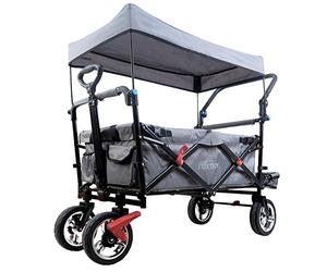 Fuxtec Chariot Smart Cruiser Gris, L'Original, Chariot de Jardin Pliable pour Enfants, Transport, Plage, Ville, Forêt, à Tirer ou à Pousser, Capacité De Charge 75 kg