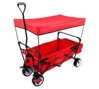 FUXTEC Chariot Wild Cruiser Rouge FX-CT350 • Pliable • Charge utile 75 kg | L'Original • Enfants • Transport jardin plage ville forêt • À tirer ou à pousser • Pour le jardin plage ville forêt