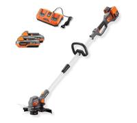 FUXTEC Coupe-bordures sans fil FX-E2RTSET avec 2 batteries 2 Ah et 1 chargeur double 2,4 A