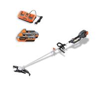 FUXTEC Débroussailleuse Batterie FX-E2MSSET • 2x20V • Coupe 25,5 à 35 cm | Jusqu'à 6000 tr/min • poids 10 kg • batteries et double chargeur inclus • lame et fil • largeur de coupe réglable