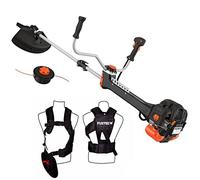 FUXTEC Débroussailleuse Thermique FX-PS152 • Modèle 52cc 3CV Anti-Vibration | Coupe-Bordure multifonction • Disque faucheuse 3 dents • Guidon ergonomique ajustable • Harnais confort professionnel