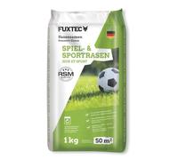 FUXTEC Graines de gazon FX-RSSP1 1 kg • Gazon de jardin robuste pour nouveau semis et resemis • Graines d'herbe pour jardin et terrain de sport • Semences de pelouse à forte germe • Pour environ 50 m²