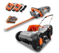 FUXTEC Kit Sans Fil 20V de Jardin FX-E1RM20ECO + FX-E1HS20 avec Batterie et Chargeur