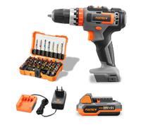 FUXTEC - Perceuse-visseuse à percussion sans fil 20V FX-E1SBS20 et son kit d'embouts