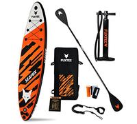 Fuxtec Stand Up Paddle Board Sea Cruiser Gonflable - 320 x 81 x 15 cm avec 3 Ailerons - Randonnée en Mer Supporte Jusqu'à 150kg - Sac à Dos Inclus