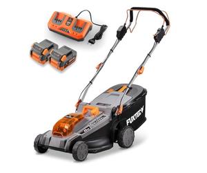 FUXTEC Tondeuse FX-E2RM43PROSET • Autotractée 40V Coupe 43cm sans Fil | Vitesse variable FlexSpeed • Hauteur ajustable centralisée • Bac ramassage mulching • Deux batteries 5Ah chargeur rapide