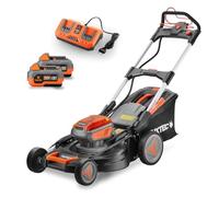FUXTEC Tondeuse sans Fil FX-E2RM51SET • Puissance 40V Largeur Coupe 51cm | Inclus deux batteries 4Ah • Double chargeur rapide • Grand bac de ramassage 50L • Fonction mulching • Éjection latérale