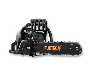Fuxtec tronçonneuse thermique 50 cm FX-KS262 Black Edition essence 61,5cm3 2 temps 2,8kW Longueur De Coupe 45cm, Guide Chaine 20 pouces Étui de transport Tronc, Menuiserie
