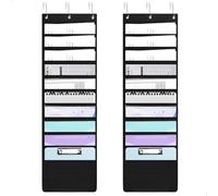 fuxunamz 2 Pièces 10 Poches Rangement Mural Bureau, Trieur Mural Tissu Oxford, Porte Document pour Rangement Papier Administratif, Trieur pour le Bureau, la Maison et la Salle de Classe