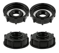 fuxunamz Adaptateur de Réservoir IBC Connecteur - Baril Raccord Tuyau Accessoires Bouchon Conteneur - pour Robinet de Jardin D'adaptateur Cuve Sortie Raccord 3/4 Pouces - 4 Pièces Noir
