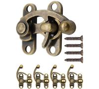 Fuxxer® Crochet de fermeture, fermoir, design bronze-fer, pour coffres, caisses à vin, coffrets de style vintage, rétro-campagne, modèle massif, 38 x 30 mm, set de 4 pièces