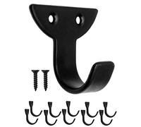 Fuxxer® Lot de 10 crochets muraux classiques en fer - Noir