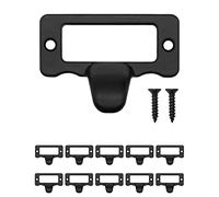 Fuxxer® Lot de 10 poignées de fenêtre d'étiquettes pour armoires pharmaceutiques, 47 x 34 mm, noires