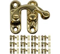 Fuxxer® Lot de 12 crochets de verrouillage en métal, style vintage, design antique, 32 x 28 mm, doré
