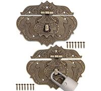 FUXXER Lot de 2 fermetures antiques, design bronze fer, fermoirs de meubles, 95 x 73 mm