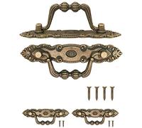 Fuxxer Lot de 2 poignées de meubles pliables antiques - Poignées d'armoire en bronze - Design vintage - 106 x 32 mm