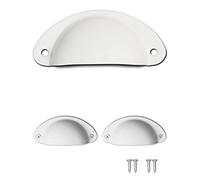 Fuxxer Lot de 2 poignées de tiroir antiques en forme de coquillages Blanc
