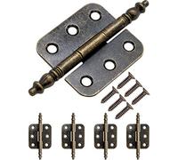 FUXXER Lot de 4 charnières de meubles antiques en fer, charnières métalliques vintage style maison de campagne bronze 70 x 35 mm