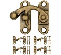 Fuxxer® Lot de 4 fermoirs antiques, crochets de verrouillage en bronze pour meubles vintage, 32 x 27 mm