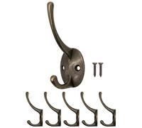 Fuxxer Lot de 5 crochets en fer antiques pour manteaux - Bronze