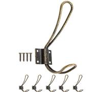 Fuxxer® Lot de 5 crochets muraux classiques en bronze vieilli