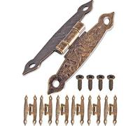 Fuxxer - Lot de 6 charnières - Design bronze en fer vieilli - Pour armoires, portes d'armoires, coffres, boîtes - Style vintage/maison de campagne/rétro - 65 x 34 mm