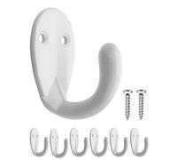 FUXXER® - Lot de 6 crochets classiques en fer - Blanc