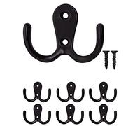 Fuxxer Lot de 6 crochets classiques en fer pour porte-serviettes Noir