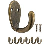 Fuxxer® Lot de 6 crochets pour porte-manteau et serviette - Style vintage - En laiton - Ovales