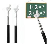 FUyanen 2 Pièces Pointeurs Télescopiques pour Enseignants Design Doigt avec Manche en Silicone et Acier Inoxydable pour Tableaux Blancs,Conférences et Cours Présentations