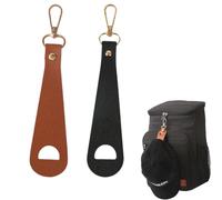 FUyanen 2 Pinces Porte-Chapeau Multifonction en Cuir PU pour Sac à Dos,Sac à Main et Bagages Lot avec Fermoir Pivotant Doré pour Voyage,Randonnée et Extérieur (Noir + Brun)