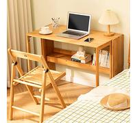 FUYAO Bureau d'ordinateur pliable en bambou naturel pour bureau à domicile, petit bureau pour étudiants