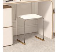 FUYAO Tabouret de coiffeuse en acrylique transparent avec coussin en peluche, ottomane et table d'appoint moderne multifonctionnelle, peu encombrant, élégant pour salle de maquillage, salon, chambre à