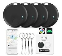 FUYAOSC Air Tracker Android, 4 Smart Tracker avec l’app Google | Air Traceur Tracker Localisateur D’Objets (Uniquement Android), Bluetooth Tracker pour clés, Bagages (Noir)