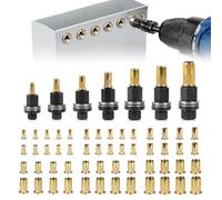FuYelng 7 Pièces Écrous à Tête de Rivet à Main Kit avec 70 Ecrou | Riveteuse Pneumatique Kit Mandrin Outil Manuel Riveteuse Manuelle, pour Tôlerie Tuyaux Mobilier M3 M4 M5 M6 M8 M10 M12
