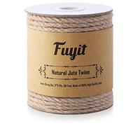 Fuyit Ficelle Jute 4mm, 98 Feet Naturel Biodégradable Jute Corde de pour Travaux Manuels, Jardinage, Emballage, Décoration