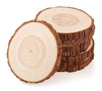 Fuyit Wood Slices 8 Pcs 13-14cm NO Hole Natural Unfinished Log Wooden Circles for Art Creation DIY Crafts Wedding Decorations Christmas Ornaments