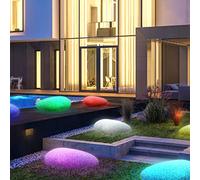 FUYO Lampes solaires pour extérieur, Lampe Solaire LED avec télécommande 8 Couleurs Lampe Solaire Boule de Pierre Lumière IP54 Étanche pour Cour Pelouse Extérieur Intérieur Décorative (40 cm)