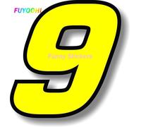 Fuyoobottles-Autocollants De Jeu De Numéro De Course Jaune Avec Bordure Noire,Décalcomanies De Voiture En Vinyle,Graphiques Décoratifs - Type [Number 9]-20cm
