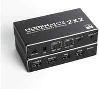 FUYT-Commutateur Hdmi 2 Entrées 2 Sorties - Répartiteur Matriciel Hdmi 2.0 4K Avec Télécommande Ir Prenant En Charge Dolby Digital Ultra 4K À 60 Hz 3D Yuv 4:2:0 Hdcp 1.4