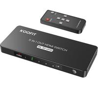 FUYT-Multiprise Hdmi,Switch Commutateur Multi Hdmi 4K 5 Entrées 1 Sortie,Multi Commutateur Avec Télécommande,5 Port Selector Box Supporte 4K 3D 1080P Uhd,Pour Tv,Ps5,Blu-Ray,Dvd,Xbox