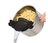 FUYTERY Passoire à pâtes en Silicone résistant à la Chaleur à accrocher sur Les casseroles Outil de Cuisine (Le Noir)