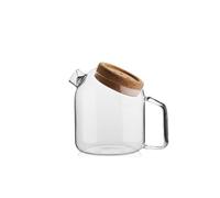 FUYTERY théière en verre transparent résistant à la chaleur grande bouilloire en verre machine à café service à thé Office & Home accessoires (800 ML)