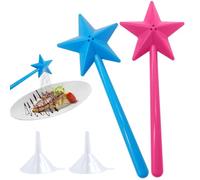 FUYTSUO Lot de 2 baguettes magiques salière et poivrière - Baguette magique en forme d'étoile pour la cuisine - Salière et poivre pour cuisine, barbecue, restaurant (rose bleu)