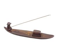 FUYTSUO Porte Encens Céramique de Receveur de Cendres, Céramique Support à Encens, Bateau Brûleur Encens Baton pour Accessoire de Zen Decoration Salon Fontaine Interieur Yoga Meditation