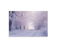 FUYUETTG Impression sur toile texturée - Forêt rustique - Beau bois enneigé - Décoration murale pour salon, chambre à coucher, bureau - Sans cadre - 20 x 30 cm