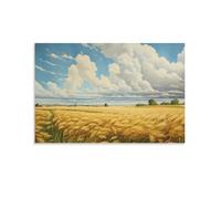 FUYUETTG Toile murale moderne de style ferme - Champ d'automne - Beau paysage - Impression sur toile texturée - Affiche d'œuvre d'art pour salon, chambre à coucher, bureau - Sans cadre - 60 x 90 cm