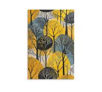 FUYUETTG Toile murale vintage avec motif d'arbre - Peinture à l'aquarelle de paysage botanique - Impression sur toile texturée - Affiche d'œuvre d'art pour salon, chambre à coucher, bureau - Sans
