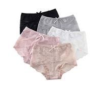FUYUFU Lot de 5 Culottes Dentelle pour Femmes Slips Élastique sous-vêtement Confortable Respirant (Style 1, XL)